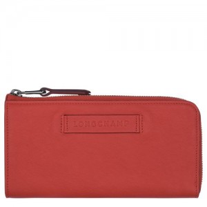 Longchamp 3D Long wallet with zip around Terracotta | URABJHV-31