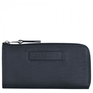 Longchamp 3D Long wallet with zip around Midnight Blue | ZMAGPRQ-82