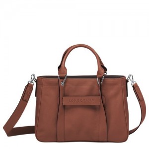 Longchamp 3D Top handle bag S Cognac | DBCEGLQ-96