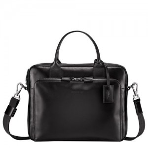 Longchamp Baxi Briefcase S Black | XQOUJCI-26