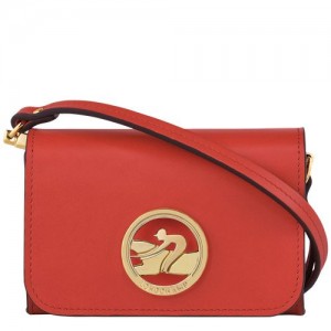 Longchamp Box-Trot Coin purse with shoulder strap Orange | MGZWNCH-51