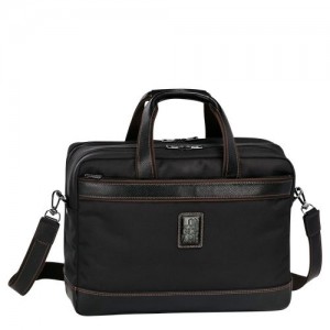 Longchamp Boxford Briefcase L Black | QFLOAIK-30