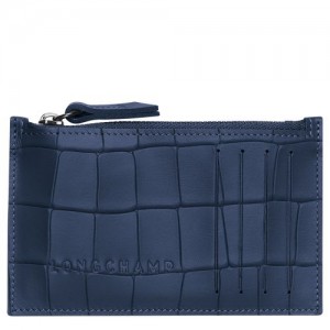 Longchamp Croco Block Coin purse Navy | RVTFEUY-29