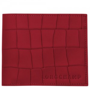 Longchamp Croco Block Wallet Red | RDALPEM-81