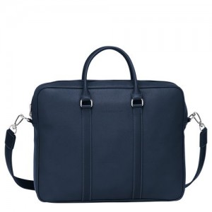 Longchamp Le Foulonne Briefcase M Navy | MGXPYRN-90