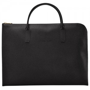 Longchamp Le Foulonne Briefcase S Black | CSBRDJZ-10