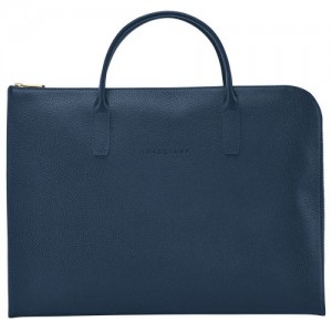 Longchamp Le Foulonne Briefcase S Navy | TLIEOZH-37