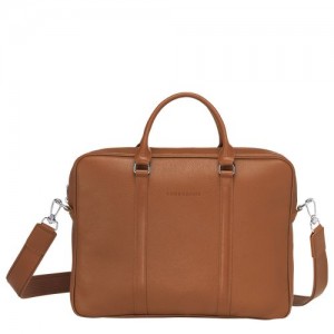 Longchamp Le Foulonne Briefcase XS Caramel | ZLWJNRQ-85