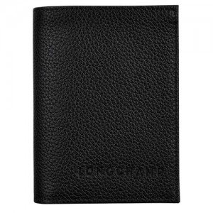 Longchamp Le Foulonne Card holder Black | FXJLYUH-32