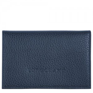 Longchamp Le Foulonne Card holder Navy | XJFCOVB-71