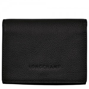 Longchamp Le Foulonne Compact wallet Black | VWKJBPC-45