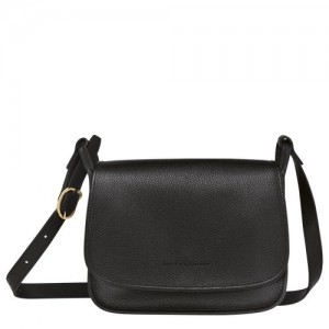 Longchamp Le Foulonne Crossbody bag M Black | CBTFJZV-84