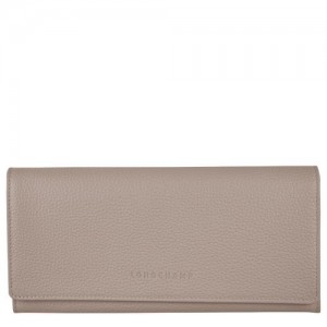 Longchamp Le Foulonne Long continental wallet Turtledove | YSIQEVU-10