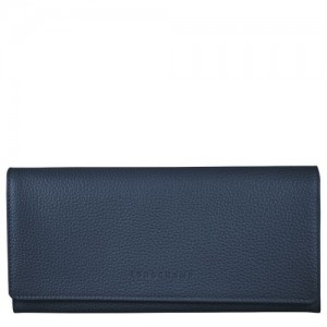 Longchamp Le Foulonne Long continental wallet Navy | HDEWUFB-39