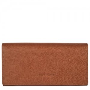 Longchamp Le Foulonne Long continental wallet Caramel | BESLTPJ-12