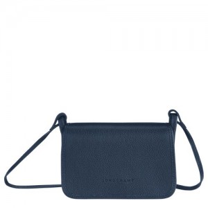 Longchamp Le Foulonne On Chain Wallet on chain Navy | SPWNZTJ-80