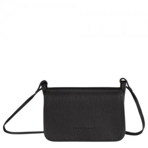 Longchamp Le Foulonne On Chain Wallet on chain Black | VPYEATS-95