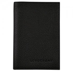 Longchamp Le Foulonne Passport cover Black | ISHWOJY-36