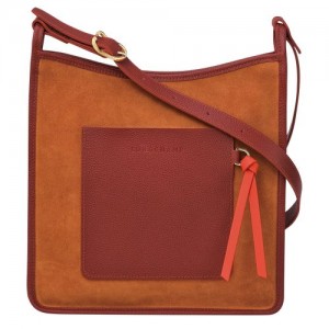 Longchamp Le Foulonne Zipped crossbody bag L Saffron | ZEPHDIU-26