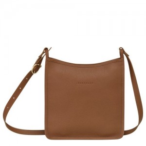 Longchamp Le Foulonne Zipped crossbody bag L Caramel | KNOCGAD-80