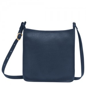 Longchamp Le Foulonne Zipped crossbody bag L Navy | NWIUVDY-76