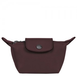 Longchamp Le Pliage Cuir Coin purse Burgundy | CKFWUVG-61