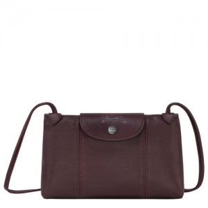 Longchamp Le Pliage Cuir Crossbody bag Burgundy | TQHNVOU-72