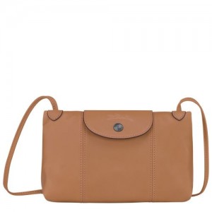 Longchamp Le Pliage Cuir Crossbody bag Hazelnut | VBNEXCY-02