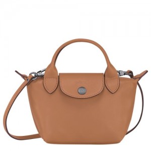 Longchamp Le Pliage Cuir Crossbody bag Hazelnut | NAPBCWJ-83