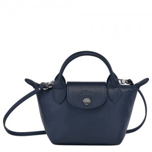 Longchamp Le Pliage Cuir Crossbody bag Navy | ZNILEOP-76