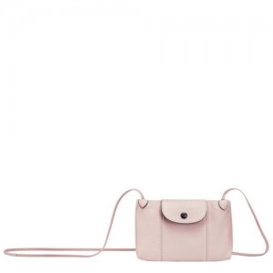 Longchamp Le Pliage Cuir Crossbody bag Pale Pink | HOSNRAZ-08