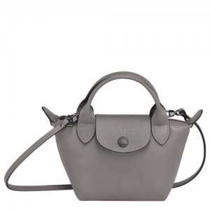 Longchamp Le Pliage Cuir Crossbody bag Turtledove | LOKUMEX-63