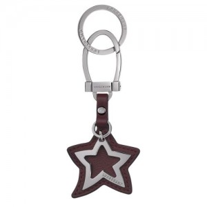 Longchamp Le Pliage Cuir Key-rings Burgundy | PJRDCKA-43