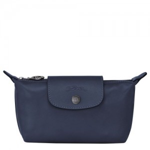 Longchamp Le Pliage Cuir Pouch Navy | KOADGMN-72