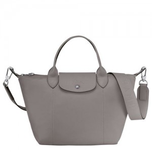 Longchamp Le Pliage Cuir Top handle bag S Turtledove | RSDVQCI-53