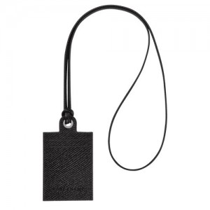 Longchamp Le Pliage Green Card holder with necklace Black | UOYJNXL-97