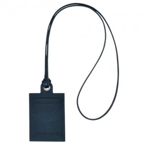 Longchamp Le Pliage Green Card holder with necklace Navy | UQNDHBS-74