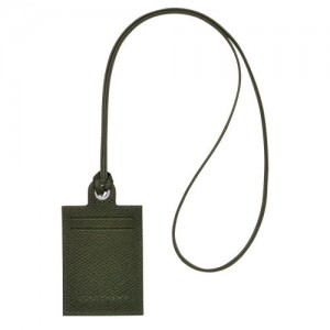 Longchamp Le Pliage Green Card holder with necklace Forest | XAEGKND-01