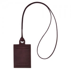 Longchamp Le Pliage Green Card holder with necklace Burgundy | HUZJEFA-81