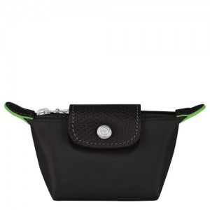 Longchamp Le Pliage Green Coin purse Black | HRIWTXO-07