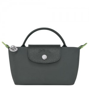 Longchamp Le Pliage Green Pouch with handle Graphite | CMAFYTX-91