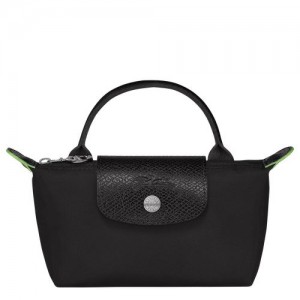 Longchamp Le Pliage Green Pouch with handle Black | ATVWBQU-87