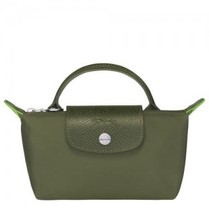 Longchamp Le Pliage Green Pouch with handle Forest | QNIUMGV-61