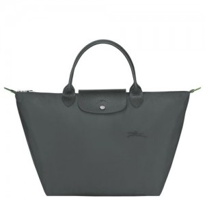 Longchamp Le Pliage Green Top handle bag M Graphite | UEXWDHR-80