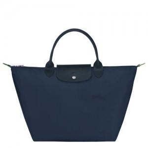 Longchamp Le Pliage Green Top handle bag M Navy | ZHSUNBX-70