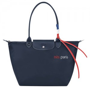 Longchamp Le Pliage Tres Paris Shopping bag L Navy | ACSEQMD-98