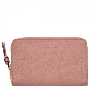 Longchamp Mailbox Compact wallet Blush | ZUIWSMN-51