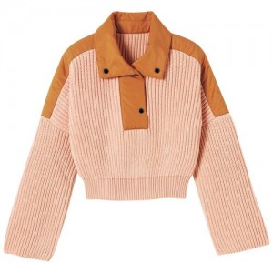 Longchamp Mesh and Nylon sweater Pale Pink | LZORDSC-49