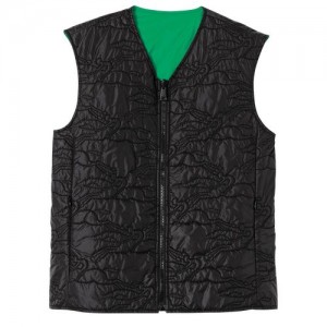 Longchamp Reversible vest Black/Green | NUYKPIB-75