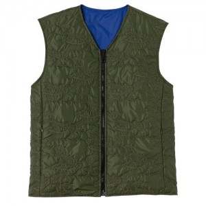 Longchamp Reversible vest Khaki/Blue | LNZRQFC-89